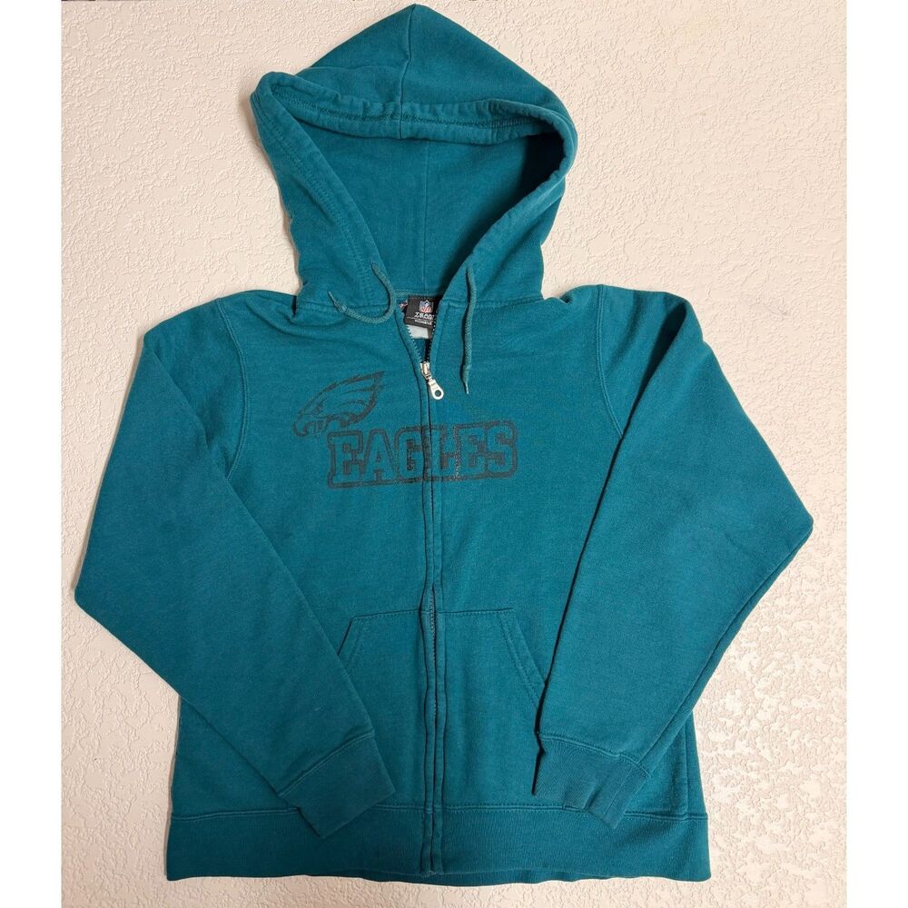 Philadelphia Eagles NFL Team Apparel Women’s Full Zip Hoodie Teal Size S